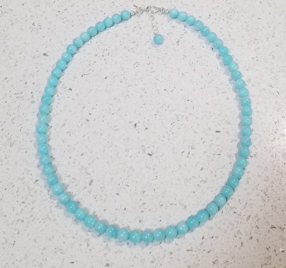 6mm AAA quality amazonite mint summer necklace - Picture 2 of 4